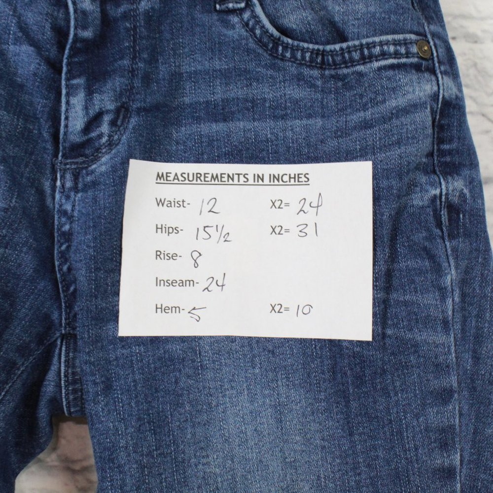 ARIZONA JEANS Folded Hem Tapered Cropped Jean Sz 1 - Picture 11 of 11